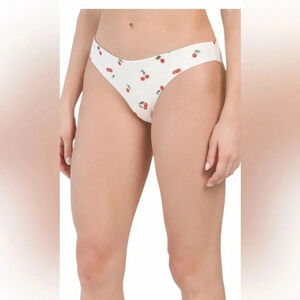 We WORE WHAT Cherries Swimsuit Bottom Size L Low Rise